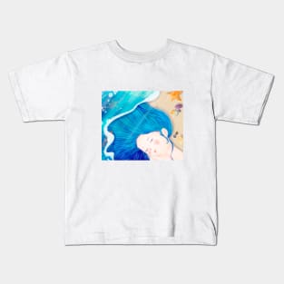 Blue Ocean Waves Kids T-Shirt